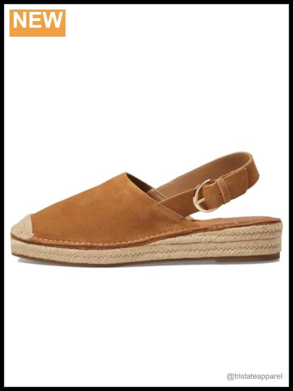 Suede Platform Sandal Closed Toe Slingback Buckle Strap